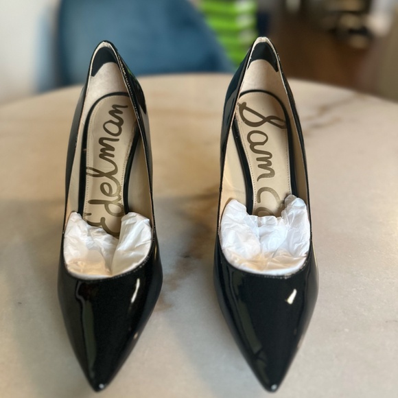 Sam Edelman Hazel Black Patent Leather Pointed Toe Pumps (Size 11) - Picture 2 of 6